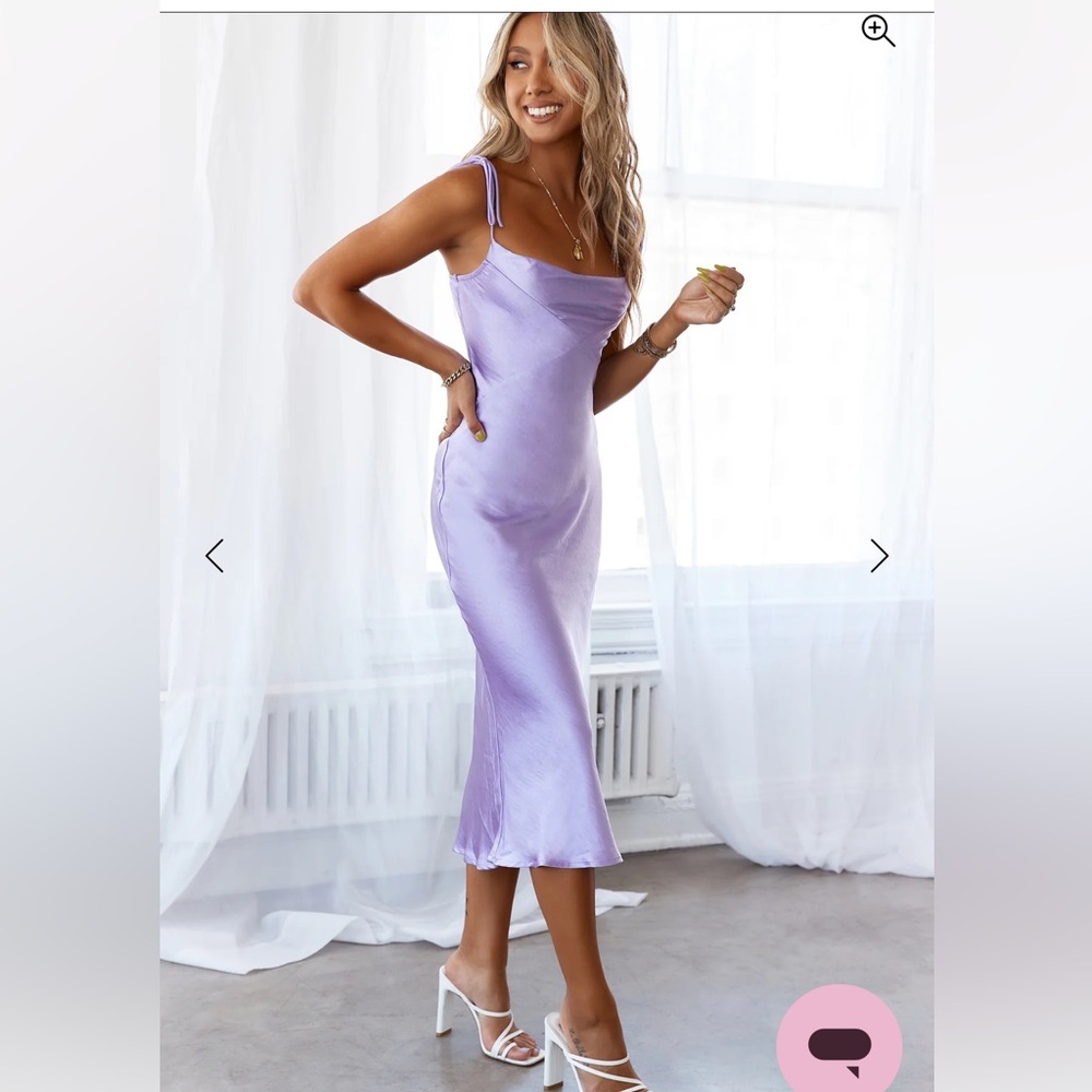 Hello Molly Lavender Midi Dress - Picture 4 of 12